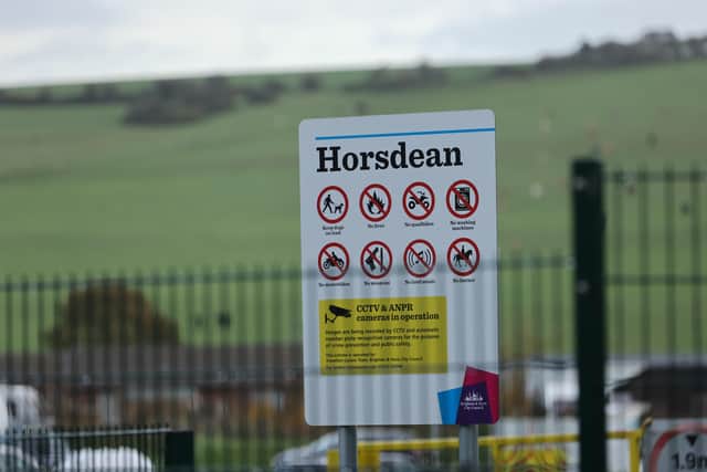 Four premises on the Horsdean travellers site in Brighton were raided SUS-201114-075234001