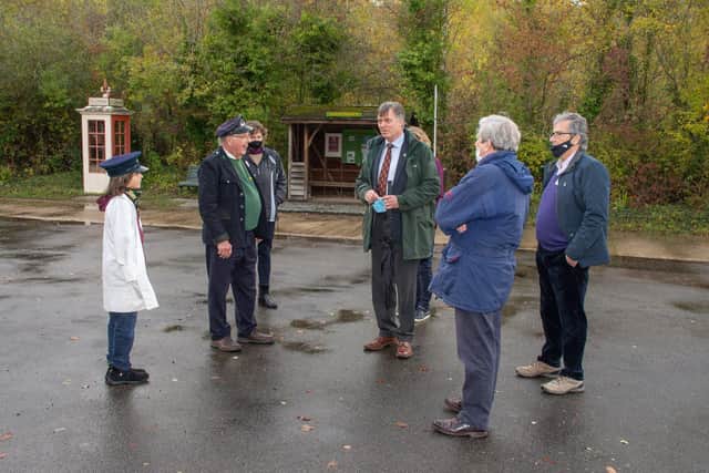 The High Sheriff talking with Alan Lambert, head of the bus group at Amberley Museum. Picture: Pete Edgeler