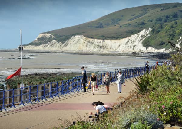 File: Eastbourne seafront.
Red flag warning. SUS-200826-133917001