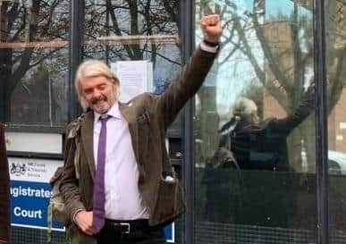 Alistair Sandell outside Staines Magistrates Court. Picture: Extinction Rebellion