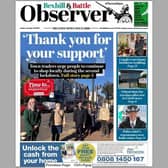 Today's front page of the Bexhill and Battle Observer SUS-201119-122626001
