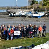 Save Our South Coast Alliance supporters with John Nelson, chairman of Chichester Harbour Trust, at Dell Quay in March last year