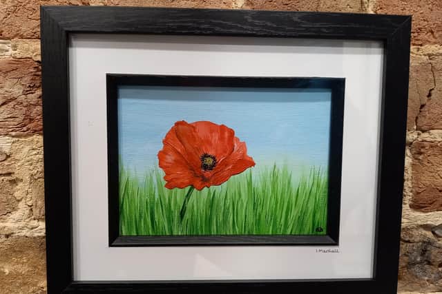 The poppy painting, which was won by Elly Fryer