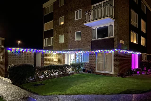 The Christmas lights in Millfield Close, Rustington
