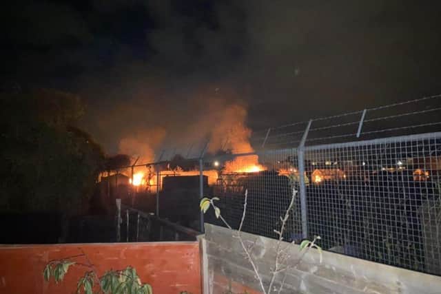 'Several sheds' at a nearby allotment were on fire, when police officers arrived. Photo: Samantha Wright