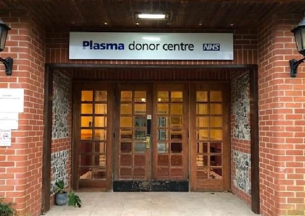 The plasma donation centre in Arundel