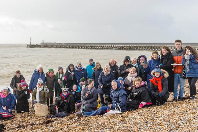 The Seaford Mermaids at Tide Mill beach on International Women’s Day. Picture: Carlotta Luke
