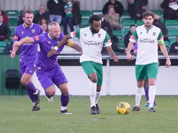 Bognor in action against Tooting in the FA Trophy / Picture: Trev Staff