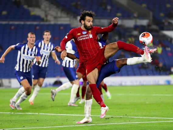 Mo Salah returns for Liverpool after recovering from Covid-19. (Photo by Catherine Ivill/Getty Images)