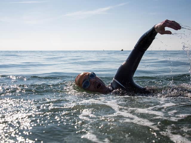 Tips on how to stay safe when open water swimming. RNLI/Harrison Bates