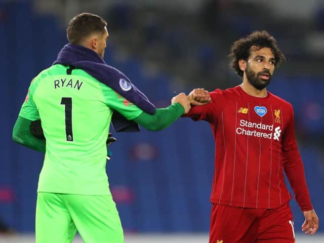Liverpool's Mo Salah scored twice against Brighton at the Amex last season