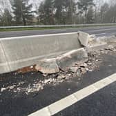 The scene of the crash on the M23