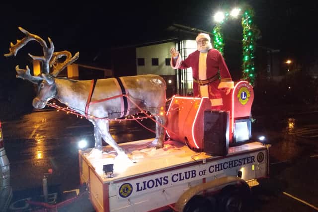 Santa will be spreading Christmas cheer around Chichester on the Lions' float