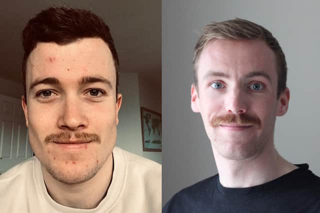 Stephen Wynn-Davies, left, and Sam Dixon-French, right, have taken part in Movember.