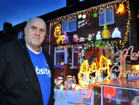 Wayne Thair lights up his house during the festive season each year. Pic Steve Robards SR2012011