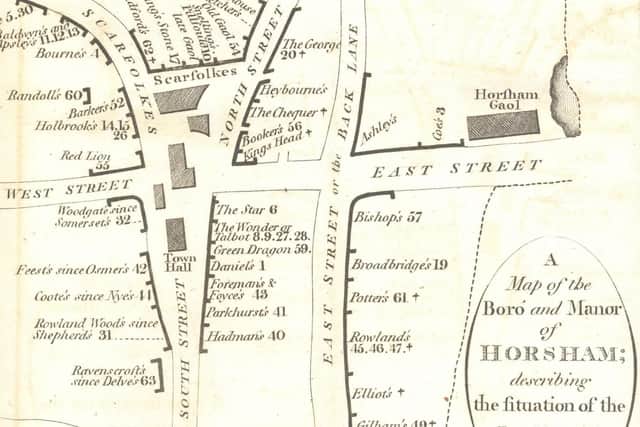 Map of the borough and manor of Horsham in 1792
