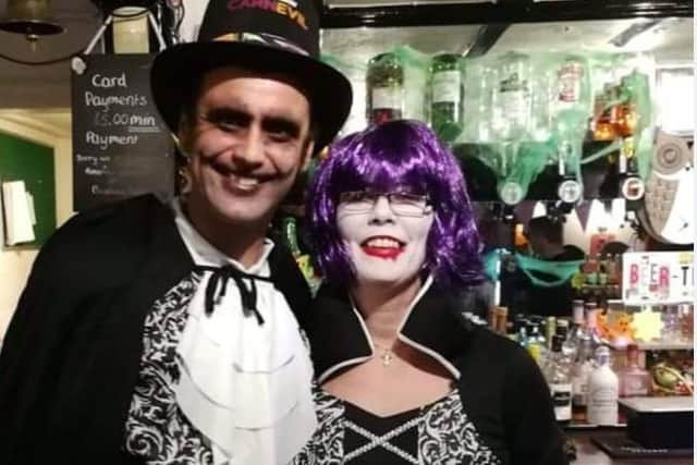 Sam and Ian Smith at a Halloween event at the pub