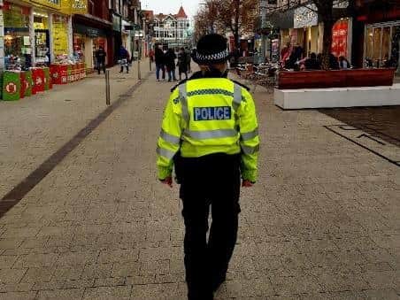 Patrols continued in Bognor Regis town centre on Wednesday. Photo: Arun Police