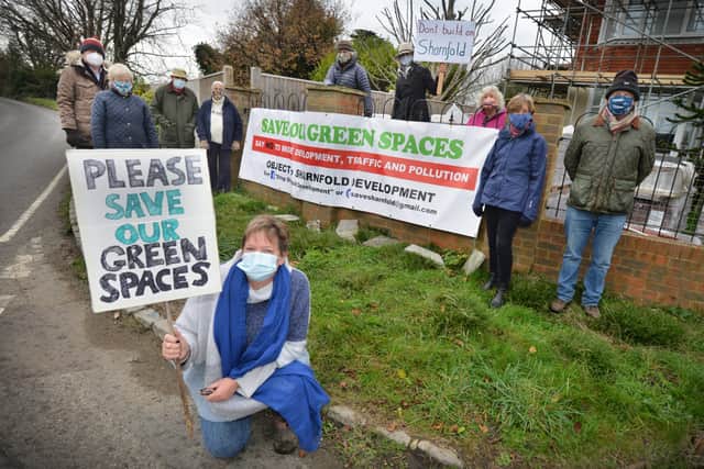 Campaign against building 400 houses on Sharnfold, Stone Cross. SUS-200212-130117001