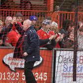 Danny Bloor greets the Borough fans last season - there won't be any of this tomorrow but the fans are back / Picture: Jon Rigby