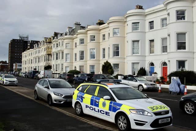 Police at the scene in Littlehampton