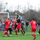 Burgess Hill in action at Hassocks, where they won 8-1 on Saturday to win the Ann John Memorial Trophy / Picture: Chris Neal