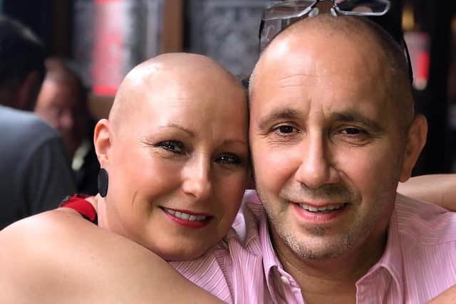 Simon Medhurst from Southwater with his wife Jane during her battle with breast cancer SUS-200812-094747001