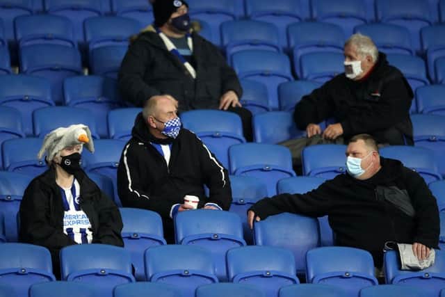 Brighton fans take their seats for the Southampton match