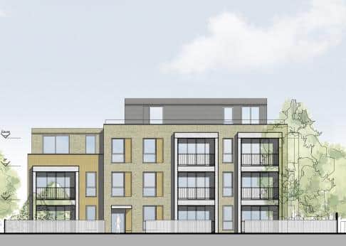Design of the approved block of 20 flats off Brighton Road