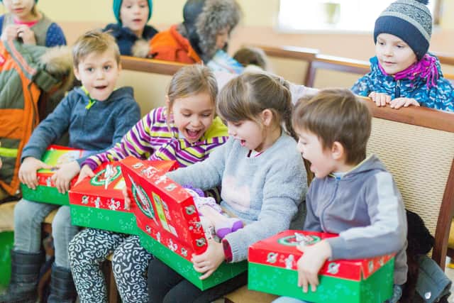 The Operation Christmas Child shoeboxes will be sent to vulnerable children across the world
