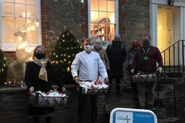 The Spread Eagle in Midhurst donated Christmas puddings to Midhurst Food Bank