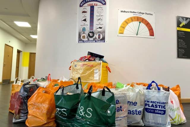 Bags full of donations from Midhurst Rother College