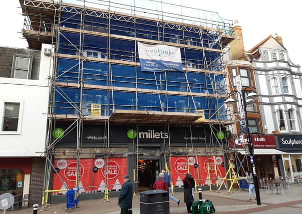 Work is ongoing at York Buildings in Hastings town centre