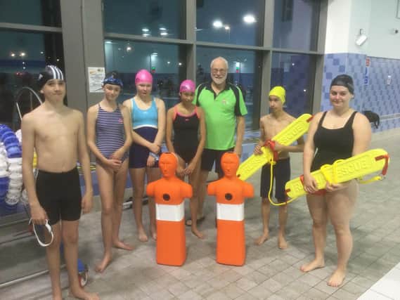 Lifesaving club members with some of their new kit