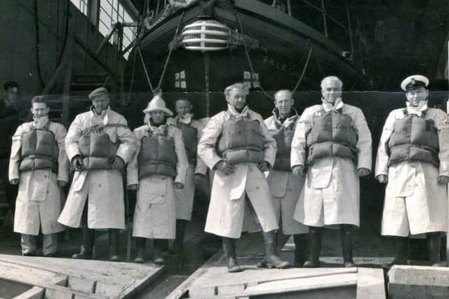 The crew of the 'Canadian Pacific' that responded to the 'Masslust'. Photo: RNLI