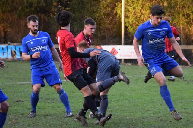 Action from AFC Uckfield v Broadbridge Heath / Picture: Mike Skinner