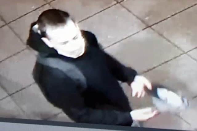 Police would like to speak to this man about an assault at the Aldi store in East Grinstead