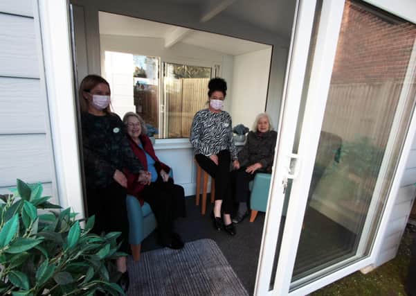 Avon Manor care home has set up a visitor pod SUS-201217-123612001