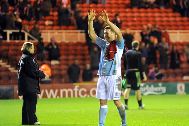 Sean Ray applauds the crowd at Middlesbrough