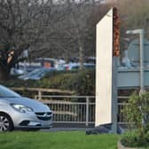 Silver monolith pictured on the Lottbridge Drove roundabout near Tesco. SUS-201216-121656001