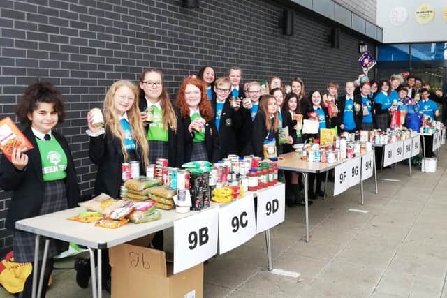 Students and staff at The Regis School collected more than 1,500kg of food for UKHarvest