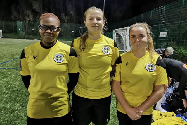 Ami Martins, Chanelle Gainsford and Lottie Turner, who all made their first-team debuts