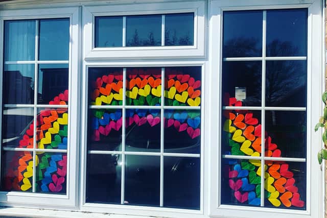 Children got involved with rainbow displays similar to this one