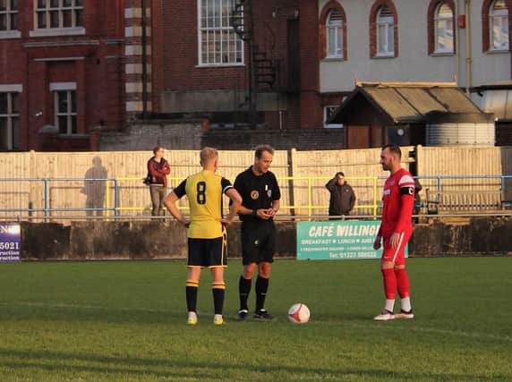 The sun shines on The Saffrons as Eastbourne Town and Horsham YMCA prepare to do battle / Picture: Tim Hewlett