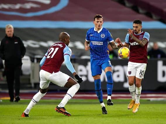 Brighton and Hove Albion defender Ben White was said to be at fault for West Ham's leveller