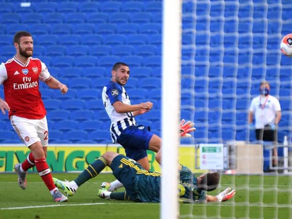 Neal Maupay scored a late winner against Arsenal at the Amex Stadium last June