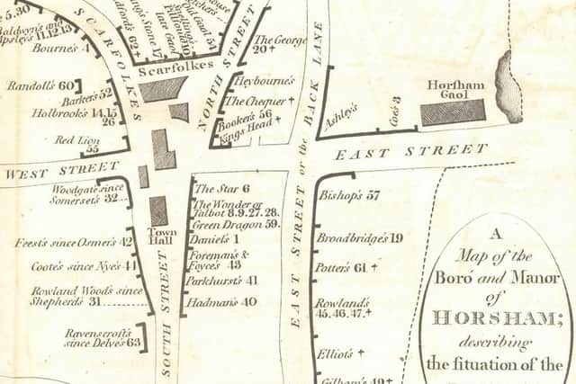 Horsham map dated 1792, showing The Star location. Picture: Horsham Museum & Art Gallery