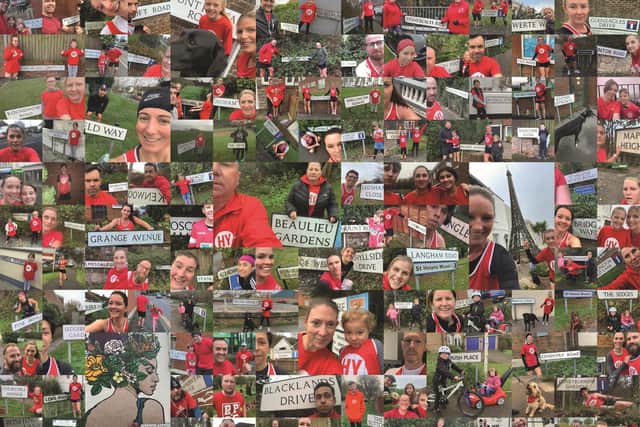 A montage of HY Runners who between them ran every street in Hastings on one day