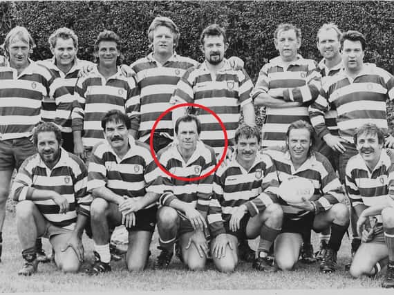 Steve Russell, circled, with the Lewes vets' team in 1988