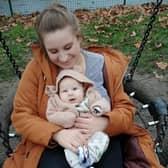 Ayesha Rowland with her baby Mikey, now four months old